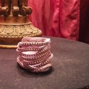 Purple suede cuff bracelet